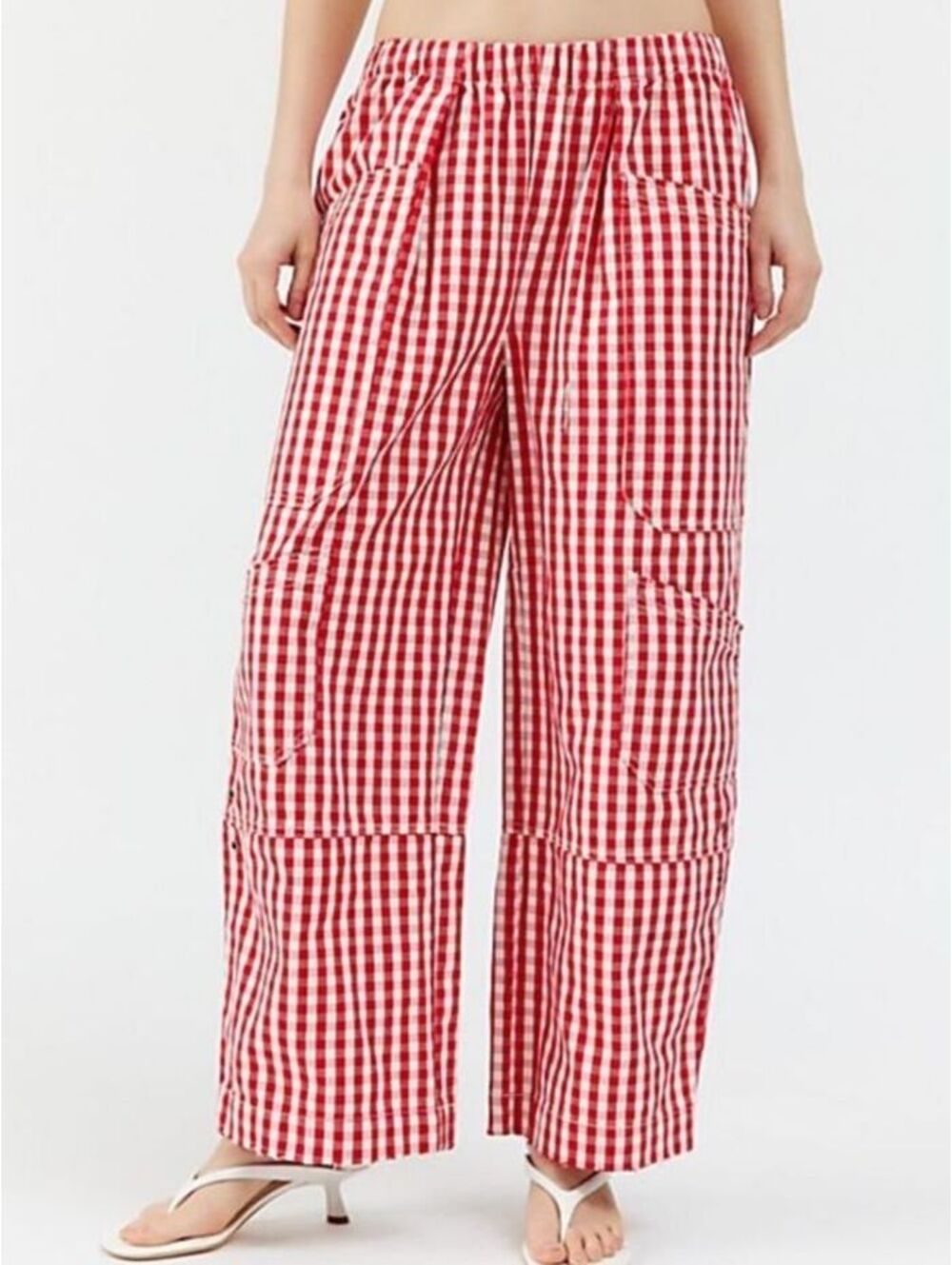 BDG Charlie Red Gingham Plaid Cargo Pants Size XS Urban Outfitters